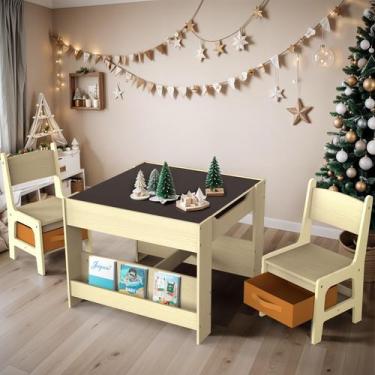 Imagem de Conjunto de cadeiras de mesa para crianças Joyooss 4 em 1 Activity Tod