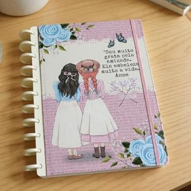 Imagem de Caderno de Disco Caderno Tema Anne de Green Gables With an E e Diana Barry Sistema Inteligente anne Capa Dura caderno de disco sistema inteligente caderno disco caderno para faculdade caderno para escola caderno de 10 materias para escola caderno de disco (PEQUENO - A5)