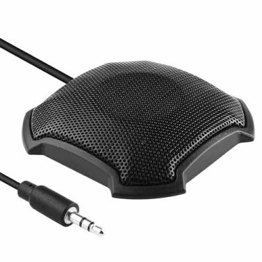 Imagem de QANYEGN Microfone de conferência, microfone de computador plug and play de 3,5 mm, microfone condensador omnidirecional para PC, laptop, gravação de videoconferência