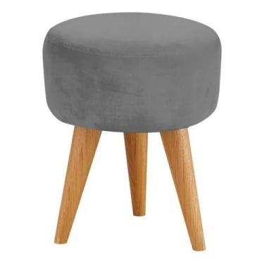 Imagem de Puff Redondo Pé Palito Banqueta(CINZA)