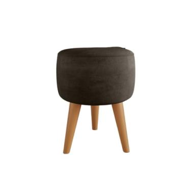 Imagem de Puff Redondo Apoio Os Pés Banqueta Decorativa(SUEDE MARROM)