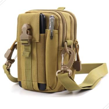 Imagem de Bolsa Tática COM ALÇA Pochete Militar Pequena De Ombro Tiracolo (Cáqui)