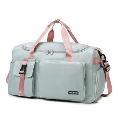 Imagem de CYSUE Bolsa de viagem feminina, multifuncional, para esportes ao ar livre, academia, academia, fim de semana, bolsa de viagem noturna, Verde, One Size