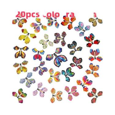 Imagem de Brinquedo Mágico Borboleta Voadora Com Corda 10 Peças, Movido a Elásti