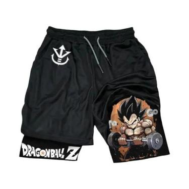 Imagem de Shorts Esportivos Unissex De Dupla Camada Dragon Ball Para Verão, Fitn