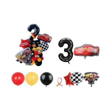 Imagem de Conjunto De Balões Temáticos Do Carro Lightning McQueen 29 Peças Balõe