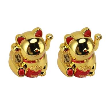 Imagem de Heayzoki 2 Unidades Lucky Fortune Cat, 5,5 pol. Acenando para o Gato da Riqueza, Pequeno Elétrico Acolhedor, Decoração de Boa Sorte para Abertura de Loja, Caixa, Balcão, Hall de Entrada (MLY11020-4