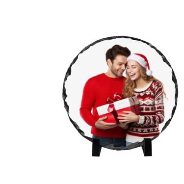Imagem de Oirquent Placa fotográfica de ardósia impressa personalizada – Presente de Natal personalizado para vovó, dia das mães e decoração de férias em família