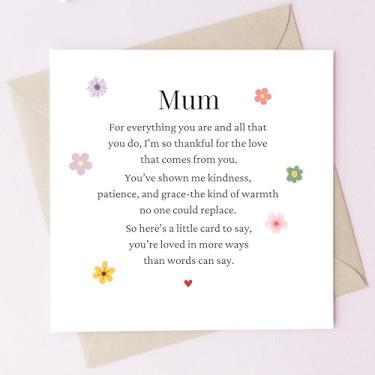 Imagem de TEEMI - Poema Cartão de Dia das Mães da Filha, Cartão de Dia das Mães Bonito, Cartões Feliz Dia das Mães, Presente de Dia das Mães