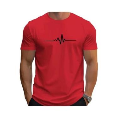 Imagem de Camiseta Masculina Slim Fit De Algodão Com Estampa Gráfica Para O Verã