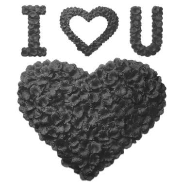 Imagem de VKshop 1200 pétalas de rosa preta – pétalas artificiais de flor de rosa falsa para o dia dos namorados, decorações de casamento, pedido romântico, aniversário, festa, decoração de corredor, florista