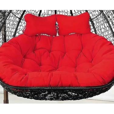 Imagem de Almofada dupla para cadeira suspensa em formato de ovo, impermeável e espessa, para substituição de almofada de rede (A, 150 * 110 cm/59 * 43 pol.)