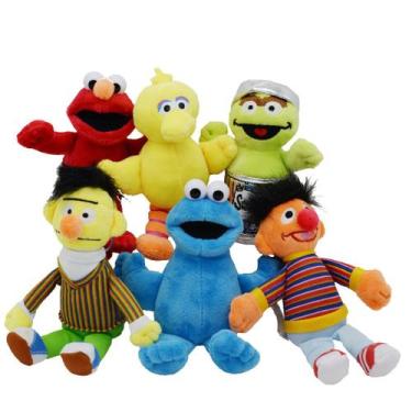 Imagem de Conjunto de bonecas de pelúcia Sesame Street Elmo 16 cm 6 unidades - Y
