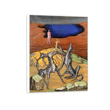 Imagem de Victor Brauner Famosa pintura em tela de arte de parede pronta para pendurar sem título 7 imagens em moldura branca para decoração de sala de estar 90 x 117 cm 35 x 46 pol