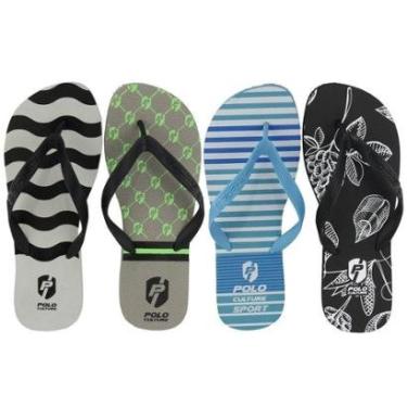 Imagem de Kit 4 Chinelos Masculino Polo Culture Leve Antiderrapante-Masculino