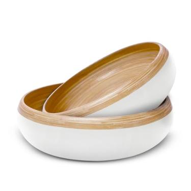 Imagem de Tigela de frutas de bambu de 30 cm, cesta de frutas de bambu, tigela de frutas para balcão de cozinha, tigela decorativa, tigela de frutas, tigela de madeira, tigela de bambu decorativa, tigela de