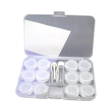 Imagem de Estojo Transparente 6 Em 1 Para Lentes De Contato Com Pinça, Caixa Por
