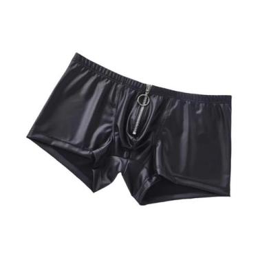 Imagem de Cueca Masculina Sexy De material sintético Com Zíper E Bolso U, Linger