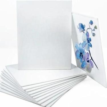 Imagem de Tela De Lona Branca Preparada 6 Peças Algodão 3mm Para Pintura Em Goua