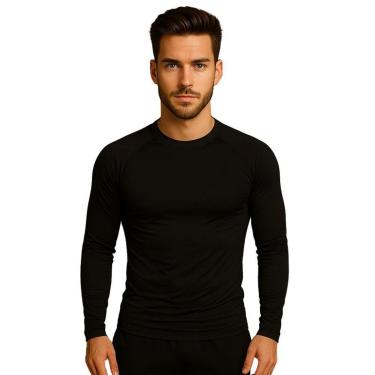 Imagem de Blusa Térmica Masculina Fitness Proteção Solar UV 50+ Camisa Inverno de Frio-Masculino
