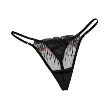 Imagem de Calcinha De Renda Floral Sexy Para Mulheres, Briefs De Malha Transpare