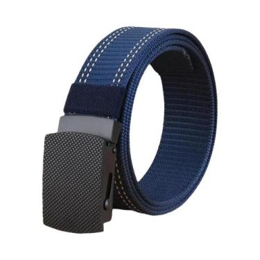 Imagem de Cinto De Nylon Preto 3.8cm Respirável Com Listras Para Esportes Ao Ar 