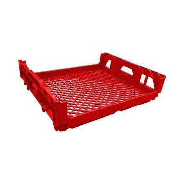 Imagem de Bandeja Plástica Empilhável e Encaixável para Pães - Bolivar, vermelho