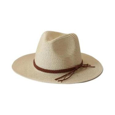 Imagem de Chapéu Panamá De Palha Unissex Com Aba Larga Para Verão, Proteção UV U