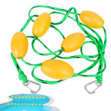 Imagem de Flutuadores de corda de piscina, corda divisória de segurança de piscina de 16,4 m, corda de pista de visibilidade eficaz com boias, equipamento de natação flutuante para separar profundidade de