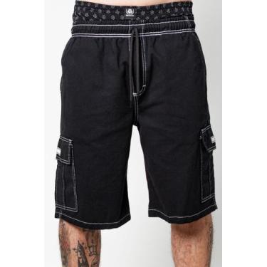 Imagem de Bermuda Cargo Jeans Masculina Cós Elástico Estonada Hunter - Hunter Cl