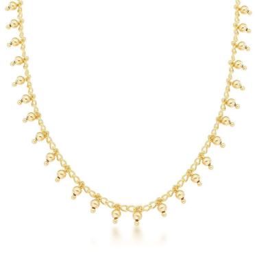 Imagem de Colar Choker Minimalista Esferas Banhada A Ouro 18k