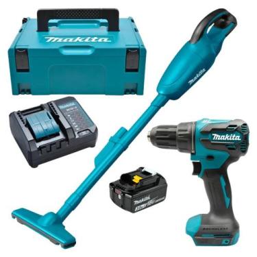 Imagem de Kit Parafusadeira E Aspirador Com Bateria e Maleta Makita