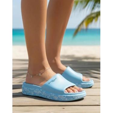 Imagem de Chinelo Piccadilly Smurfs Marshmallow Desenho na Sola, Azul, 37