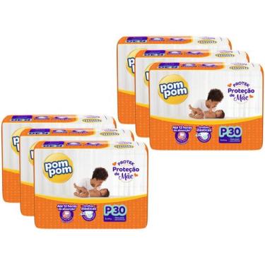 Imagem de Kit Fralda Pom Pom Protek Proteção de Mãe Jumbo - Tam. P 3 a 6kg 6 Pac