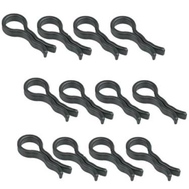 Imagem de Kit 12 Presilha para Calça Clips Prendedor de Cabides 8x2cm Preto Plás