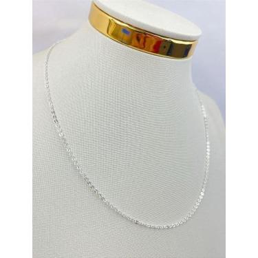 Imagem de Colar Cadeado Diamantado 40cm com Extensora em Banho de Prata 925 - Se