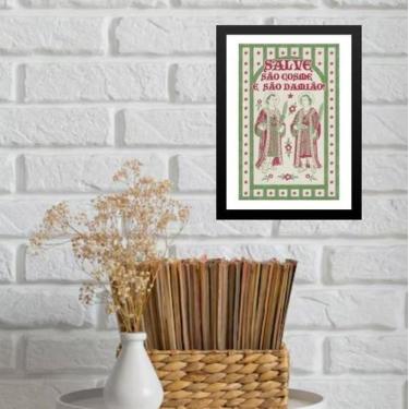 Imagem de Quadro Decorativo Salve Cosme E Damião 33X24Cm - Com Vidro - Quadros O