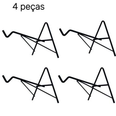 Imagem de 4 Gancho Suporte A de Ferro 20cm para Vasos e Xaxim  Reforçado, Preto 