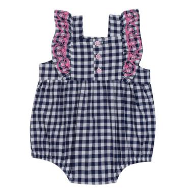 Imagem de Body Bebê Menina Nini & Bambini Xadrez Azul/Rosa-Feminino