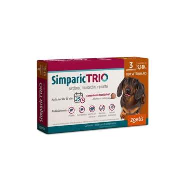 Imagem de Simparic Trio Antipulgas, Carrapatos E Vermes Cães 12Mg C/ 3 Comp.