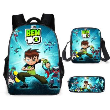 Imagem de Conjunto de mochilas Bens 10 Anime School para crianças com bolsa de l
