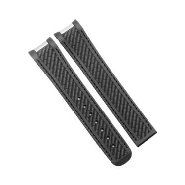 Imagem de Pulseira De Silicone Azul E Preta 20mm Para Relógios De Mergulho Omega