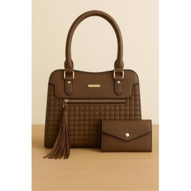 Imagem de Bolsa Feminina Estruturada com Alça de Mão e Transversal Média Elegant