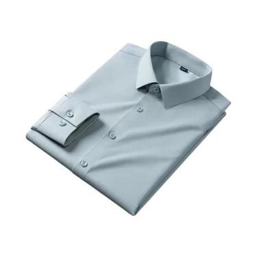 Imagem de Camisa Masculina De Fibra De Bambu De Manga Longa, Não Amassa, Antirru