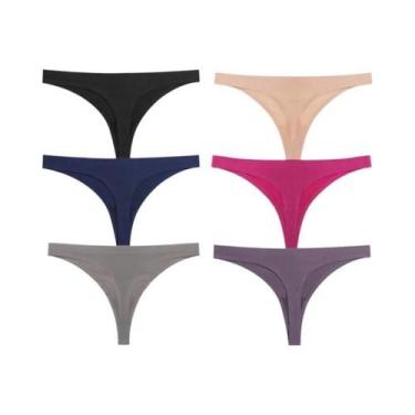 Imagem de Conjunto De Calcinhas De Seda Satinada Sem Costura Para Mulheres 6PCS 