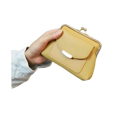 Imagem de Carteira De Moedas Feminina Pequena Em Couro PU Com Fecho Kiss Lock, B