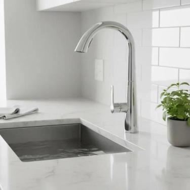 Imagem de Torneira Cozinha Monocomando Gourmet Extensível Inox Ducha Quente e Fr