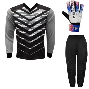 Imagem de Kit Goleiro Camisa ADULTO Roma Kanga + Calça TRB + Luva Penalty-Unissex