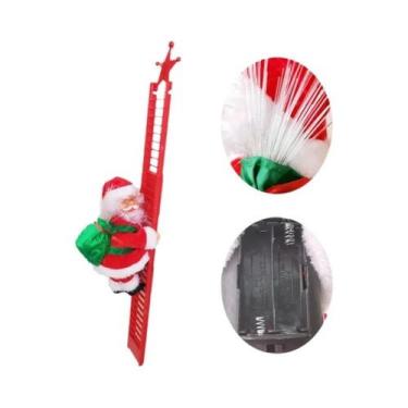 Imagem de Papai Noel Escalando Chaminé, Brinquedo Elétrico Com Escadas De Contas