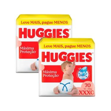 Imagem de Kit 2 Fralda Huggies Supreme Care Tamanho XXXG 70 Unidades Descartávei